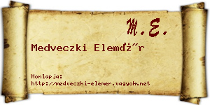 Medveczki Elemér névjegykártya