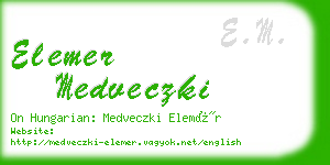 elemer medveczki business card